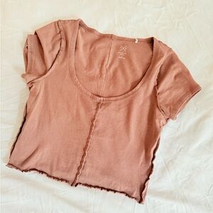 PacSun Pink Fitted Crop T-Shirt
